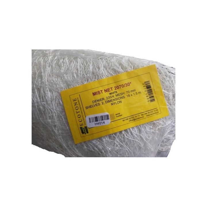 Ecotone Filet baguage oiseaux BAS "235/4" (maille 70mm) Blanc - 30 mètres (Hauteur : 1,50 m)
