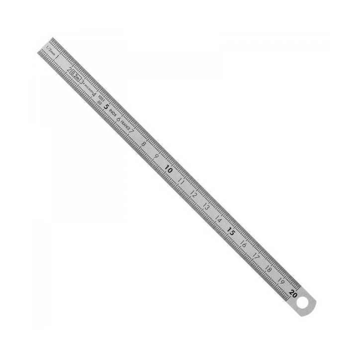 Réglet plat en métal de 20 cm de long. Pour baguage oiseaux.