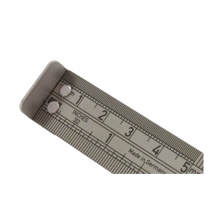 Réglet à butée 15 cm pour mesurer ailes d'oiseaux lors du baguage.