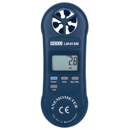 REED LM-81AM Anémomètre à hélice compact. mesure en pi/min, m/s, km/h, mil/h et nœuds