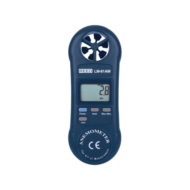 REED LM-81AM Anémomètre à hélice compact. mesure en pi/min, m/s, km/h, mil/h et nœuds