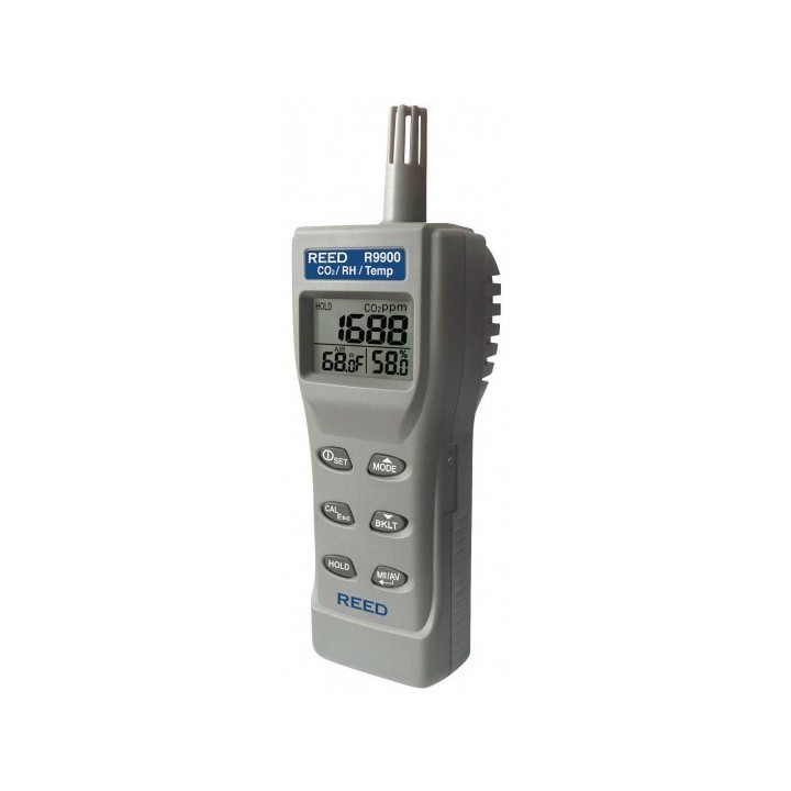 REED R9900 Compteur de la qualité de l'air intérieur. Mesure CO2, température et humidité